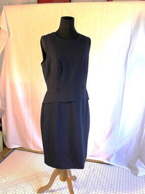 Calvin Klein Tailored Peplum Sheath Navy Blue Size 10